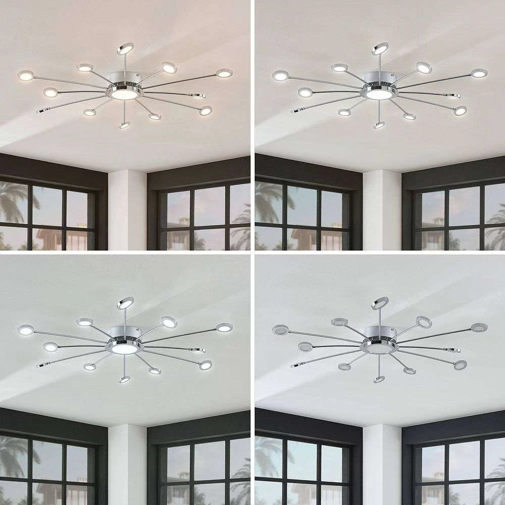 Meru Plafondlamp Ø100 Chrome/White - Lindby - Koop Online 2 Meru Plafondlamp Ø100 Chrome/White - Lindby - Koop Online - Afbeelding 2