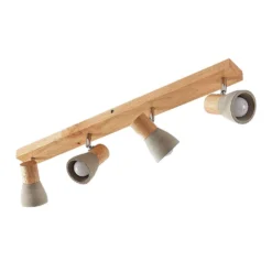 Filiz 4 Plafondlamp Concrete/Wood - Lindby - Koop Online