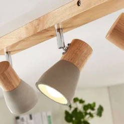 Filiz 4 Plafondlamp Concrete/Wood - Lindby - Koop Online -Flos Shop 42510965488466