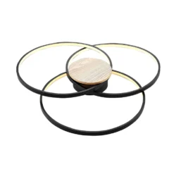 Riley Plafondlamp Black/Wood - Lindby - Koop Online