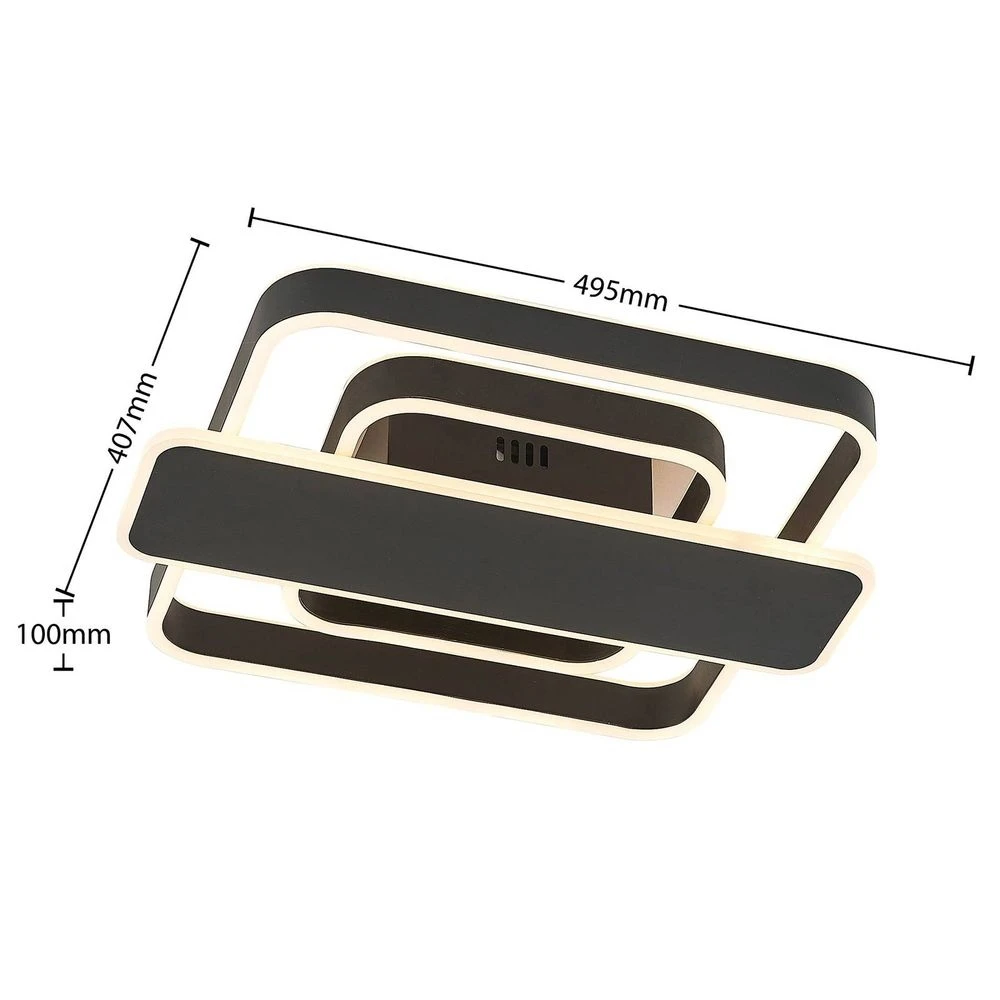 Linetti Square 40 Plafondlamp Black - Lucande - Koop Online 4 Linetti Square 40 Plafondlamp Black - Lucande - Koop Online - Afbeelding 4