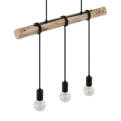 Ferris 3 Hanglamp Wood/Black - Lindby - Koop Online