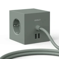 Square 1 USB A & Magnet 1,8m Oak Green - Avolt - Koop Online -Flos Shop 7350103840199green5